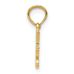 14K Gold I Heart My Dogs Pendant with Polished Solid Finish