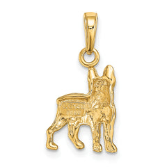 14K Gold Boston Terrier Dog Pendant with Polished Finish