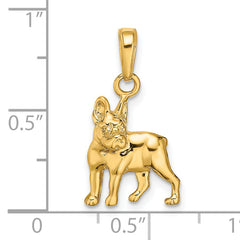 14K Gold Boston Terrier Dog Pendant with Polished Finish