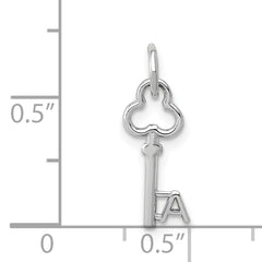 14K White Gold Letter A Initial Charm with Polished Rhodium Finish
