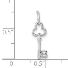 14K White Gold Letter B Initial Charm with Polished Finish & Rhodium Plating