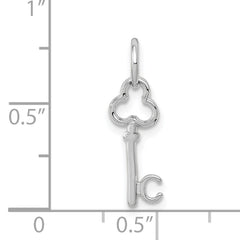 14K White Gold Initial Charm C with Polished Rhodium Finish