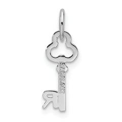 14K White Gold Polished Initial R Charm by Sophia Jewelers