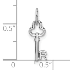 14K White Gold Polished Initial R Charm by Sophia Jewelers