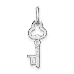 14K White Gold Polished Letter T Initial Charm by Sophia Jewelers