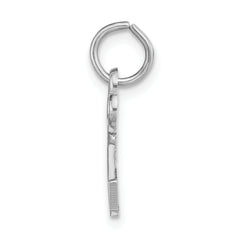 14K White Gold Polished V Initial Charm by Sophia Jewelers