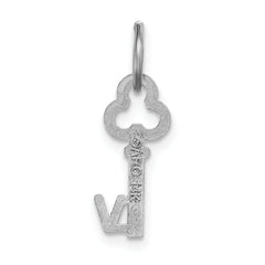 14K White Gold Polished V Initial Charm by Sophia Jewelers