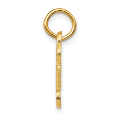 14K Gold Polished Letter O Initial Charm Elegant, Small Design by Sophia Jewelers