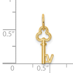 14K Gold Polished Initial V Charm Elegant Casted Design by Sophia Jewelers