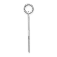 14K White Gold Polished Scissors Charm with Rhodium Plating Elegant and Themed Design