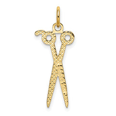 14K Gold Scissors Charm with Polished Finish Elegant Design