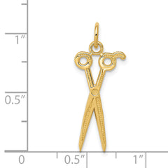 14K Gold Scissors Charm with Polished Finish Elegant Design