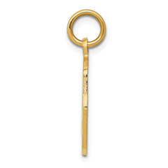 14K Gold Comedy Mask Charm with Polished Finish and Textured Detail