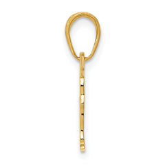 14K Gold Gymnastics Pendant with Polished Finish and Textured Detail