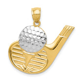 14k and Rhodium Golf Pendant