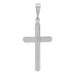 14K White Gold Cross Pendant with Polished Finish Elegant Design