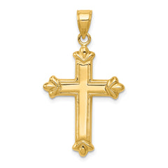 14K Gold Reversible Diamond-Cut Cross Pendant by Sophia Jewelers