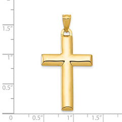 14K Gold Rhodium Reversible Cross Pendant Polished Two-Tone Sophisticated Design