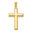 14K W/Rhodium Reversible Yellow/White Cross Pendant