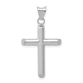 14k White Gold Polished Hollow Cross Pendant