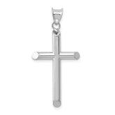 14k White Gold Hollow Cross Pendant