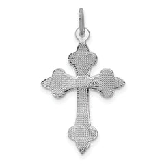 14K White Gold Cross Pendant with Rhodium Plating Elegant Faith Symbol