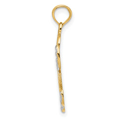 14K Gold Rhodium-Plated LOVE Angel Pendant Elegant, Timeless Symbol