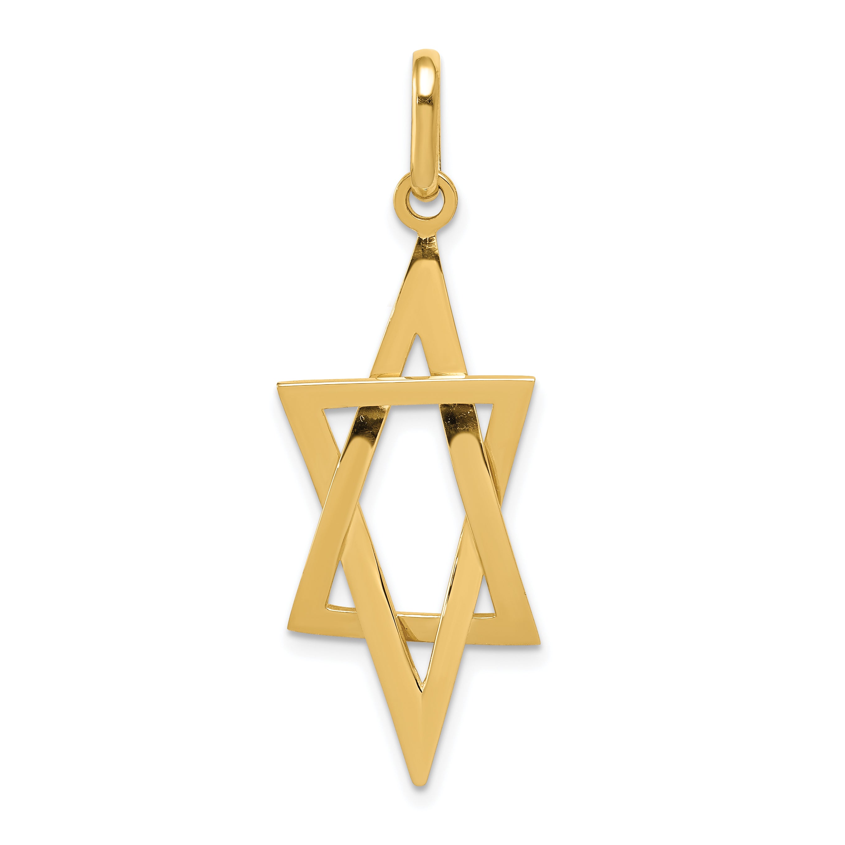 14k Elongated Star of David Pendant