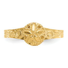14K Diamond-cut Sand Dollar Toe Ring