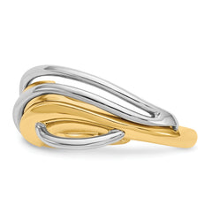 14k Two-tone Wave Ring