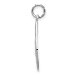 14K White Gold Mary Blessed Virgin Charm with Polished Rhodium Finish