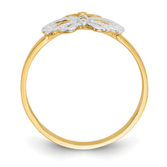 14k WithRhodium Butterfly Ring