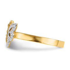 14k WithRhodium Butterfly Ring