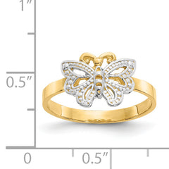 14k WithRhodium Butterfly Ring