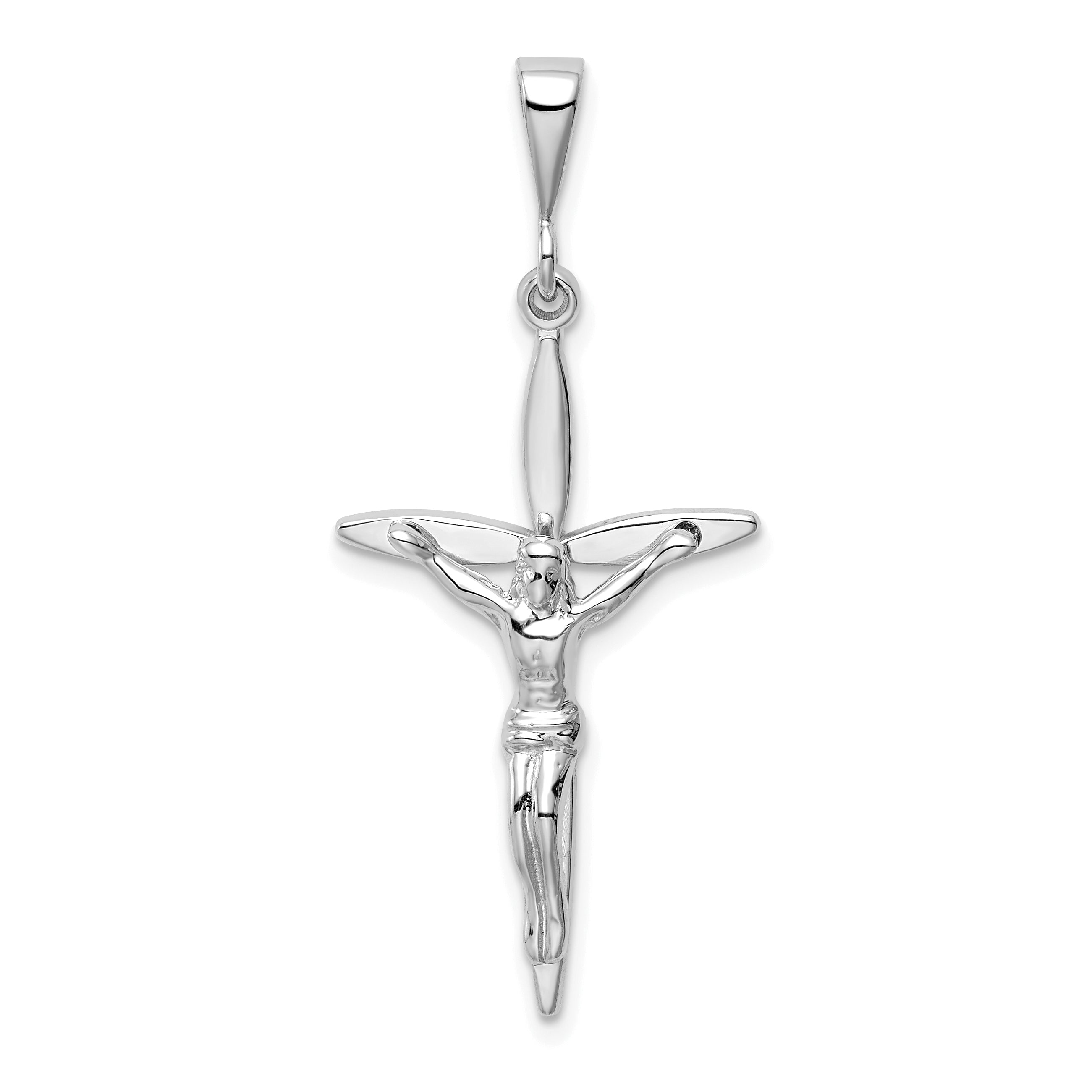 14k White Gold Passion Crucifix Pendant