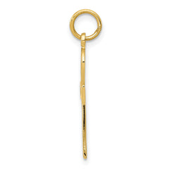 14K Gold Ankh Cross Charm with Polished & Textured Finish