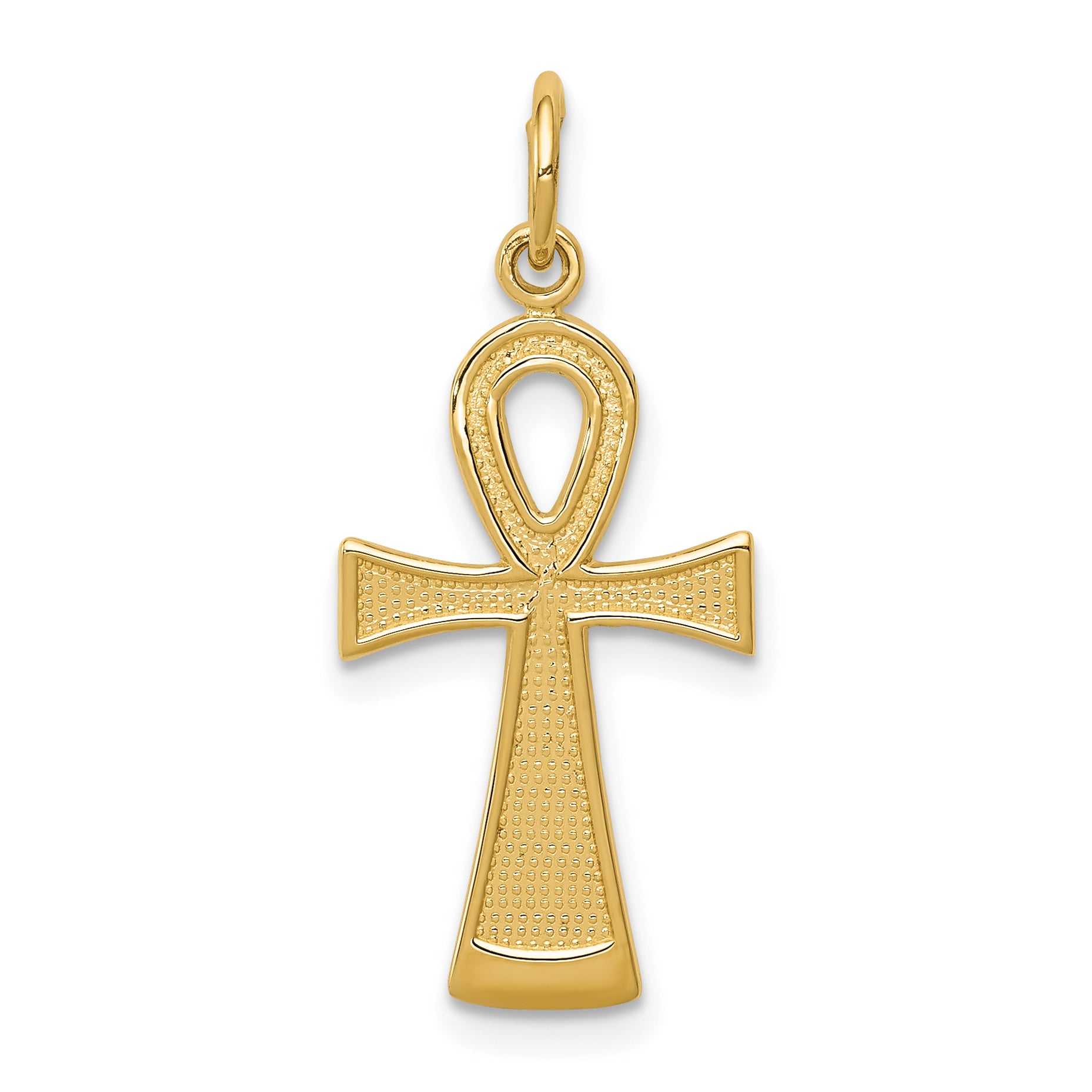 14k Ankh Cross Charm