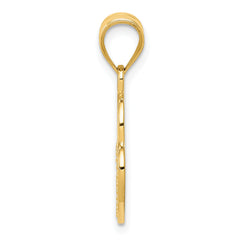 14K Gold Polished Filigree Heart Lock Charm Elegant Vintage Design