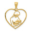 Mother and Child Heart Pendant in 14K Yellow Gold with Back, 27mm - Sophia Jewelers