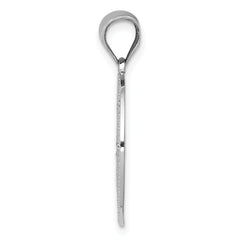 14K White Gold Peace Symbol Pendant with Polished Rhodium Finish for Men