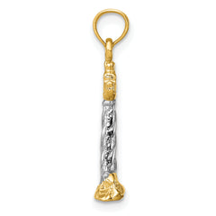 14K Gold St. Augustine Lighthouse Pendant with Rhodium Accents and Polished Finish