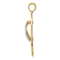 14K Two-Tone Gold Sea Turtle Flip-Flop Pendant Elegant Themed Jewelry by Sophia Jewelers