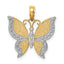 14K w/Rhodium Butterfly Pendant