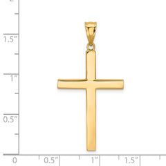 14K Gold Latin Cross Pendant with Polished Finish Elegant and Timeless Design