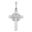 14k White Gold Claddagh Cross Pendant