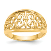 14K Fleur-De-Lis Tapered Ring