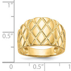 14K Marquise Pattern Dome Ring