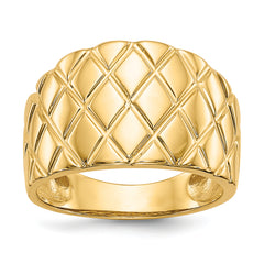 14K Marquise Pattern Dome Ring