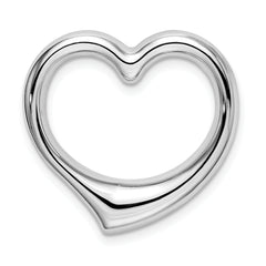 14k White Gold Heart Slide Pendant with 3D Polished Finish