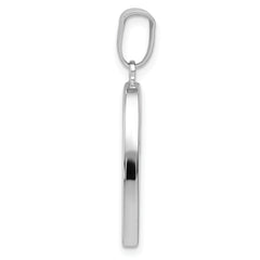 14K White Gold Polished Hollow Heart Pendant with Rhodium Finish Elegant and Lightweight